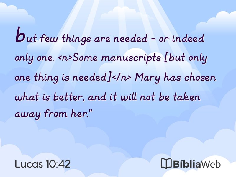 Lucas 10:42 em imagem para compartilhar