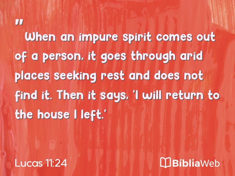 Lucas 11:24 em imagem para compartilhar
