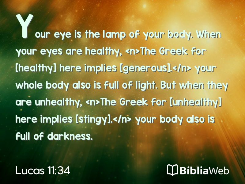 Lucas 11:34 em imagem para compartilhar