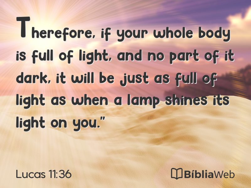 Lucas 11:36 em imagem para compartilhar