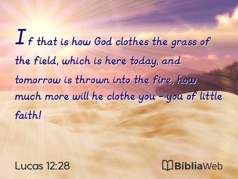 Lucas 12:28 em imagem para compartilhar