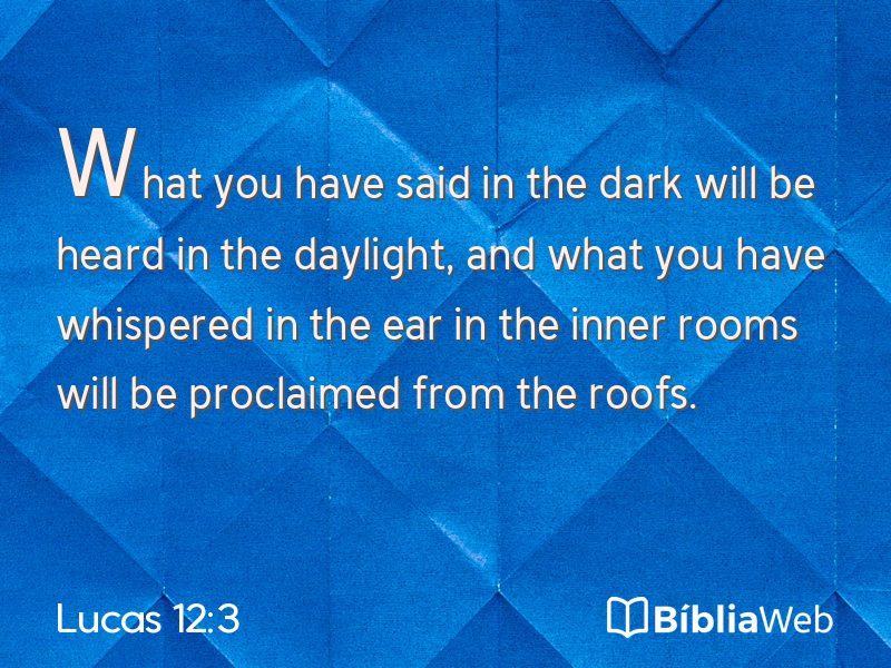 Lucas 12:3 em imagem para compartilhar