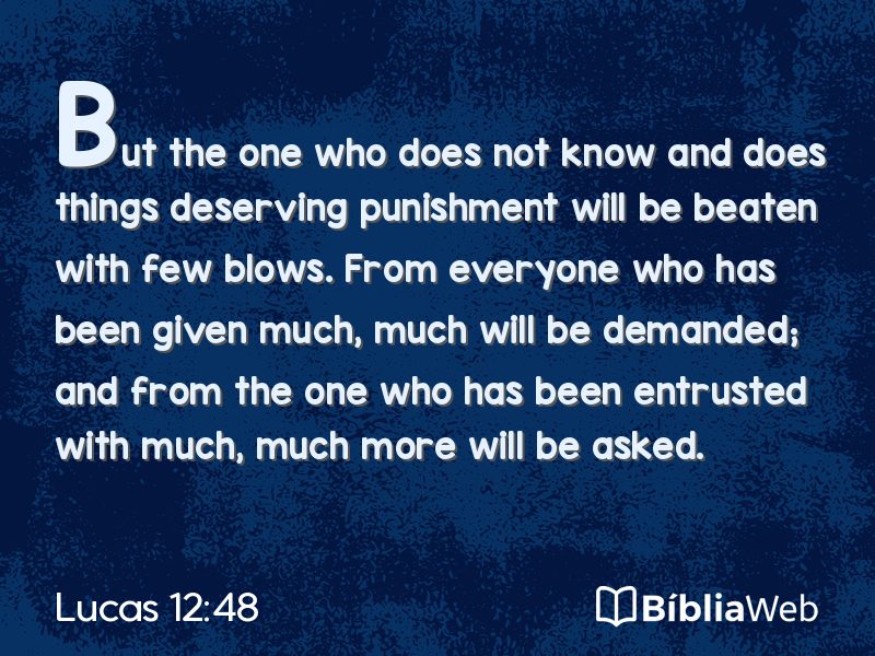 Lucas 12:48 em imagem para compartilhar