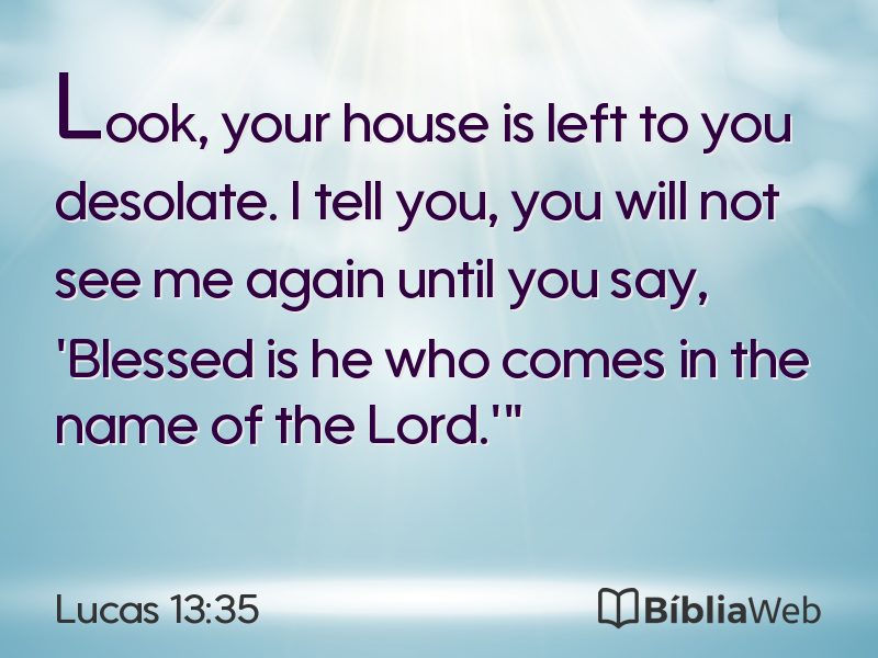 Lucas 13:35 em imagem para compartilhar