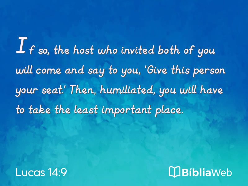 Lucas 14:9 em imagem para compartilhar