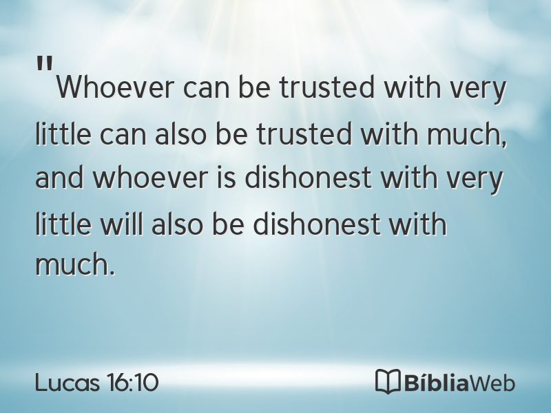 Lucas 16:10 em imagem para compartilhar