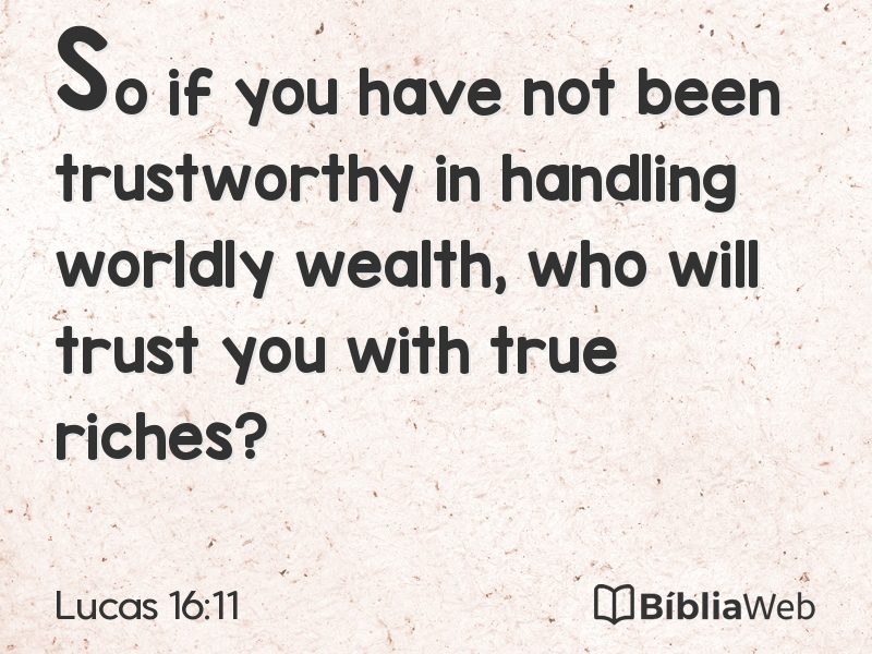 Lucas 16:11 em imagem para compartilhar