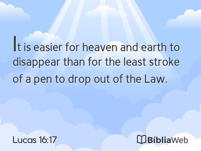Lucas 16:17 em imagem para compartilhar