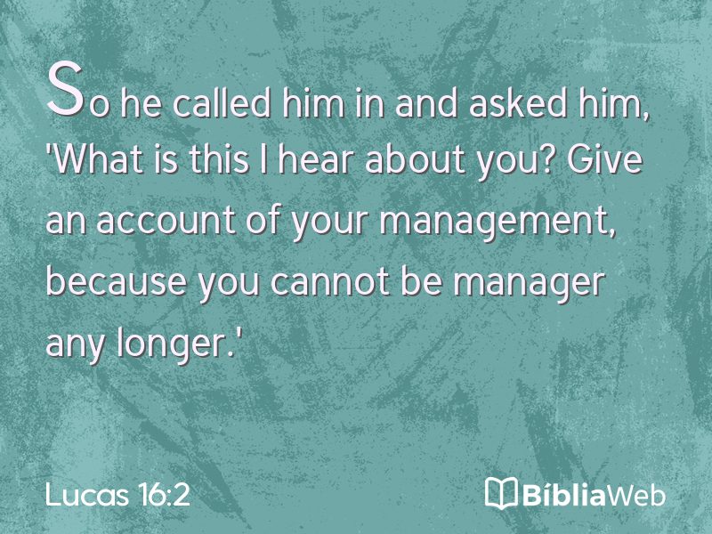 Lucas 16:2 em imagem para compartilhar
