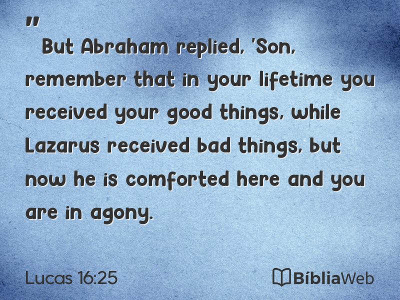 Lucas 16:25 em imagem para compartilhar