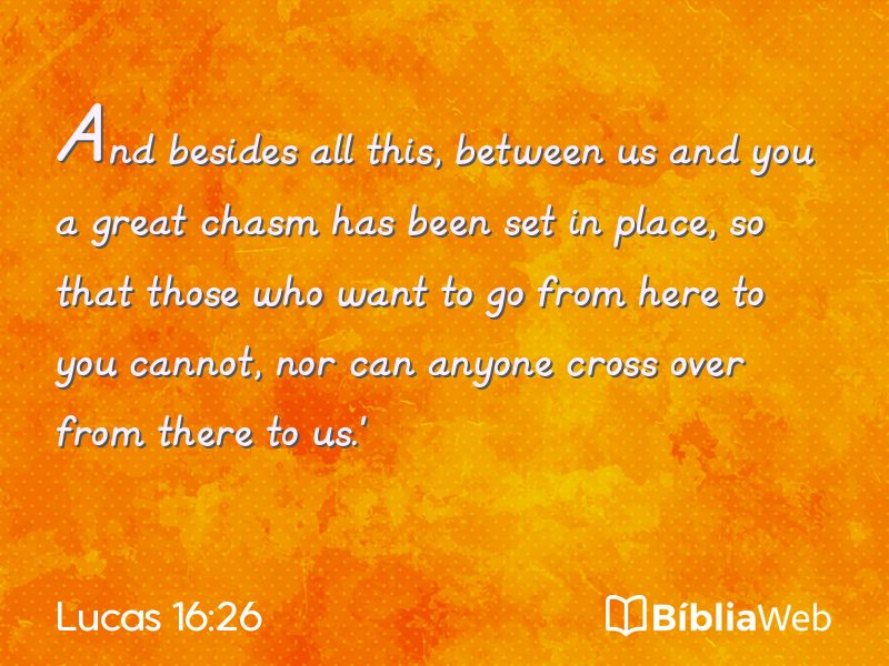 Lucas 16:26 em imagem para compartilhar