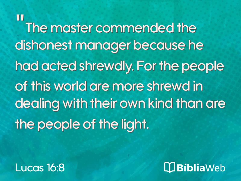 Lucas 16:8 em imagem para compartilhar