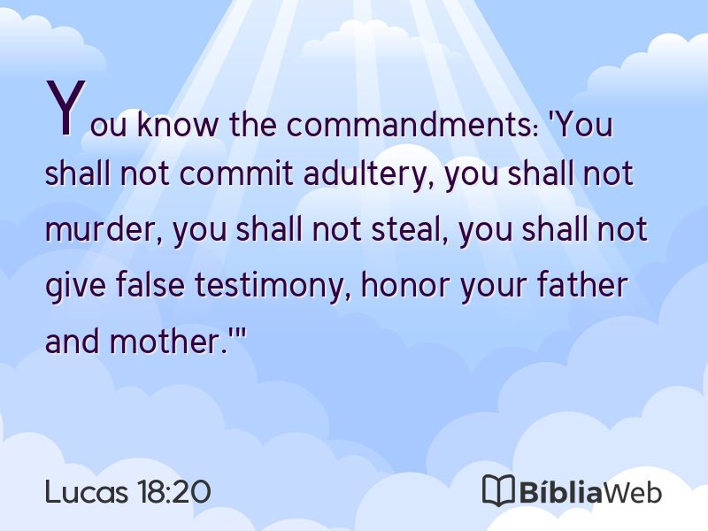 Lucas 18:20 em imagem para compartilhar
