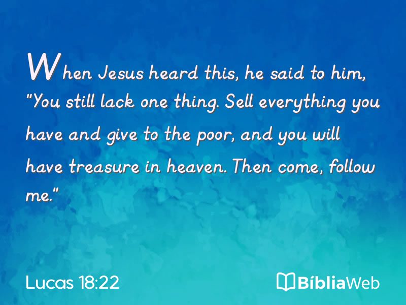 Lucas 18:22 em imagem para compartilhar