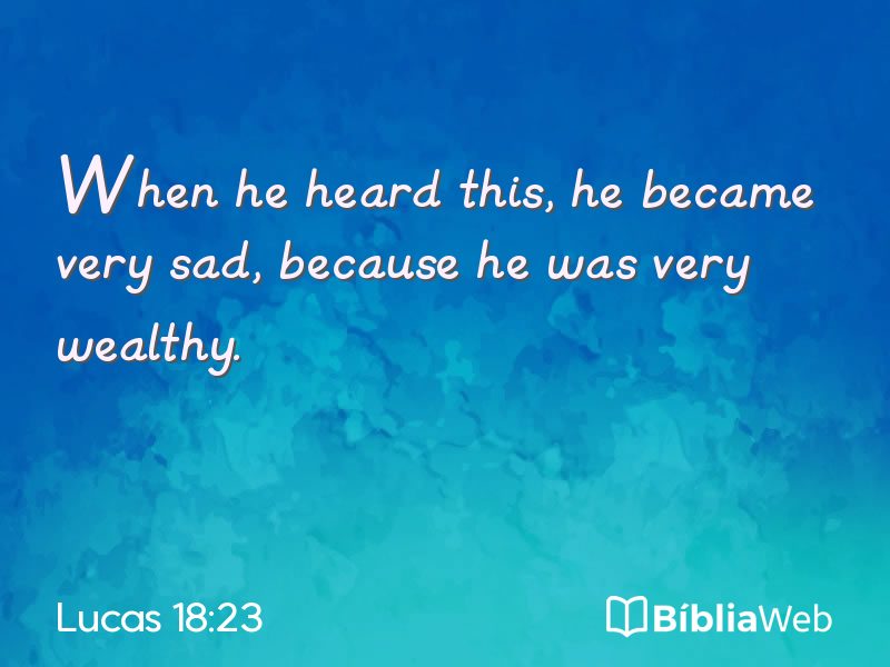 Lucas 18:23 em imagem para compartilhar
