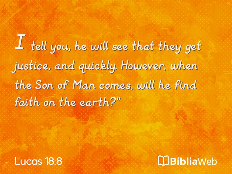 Lucas 18:8 em imagem para compartilhar