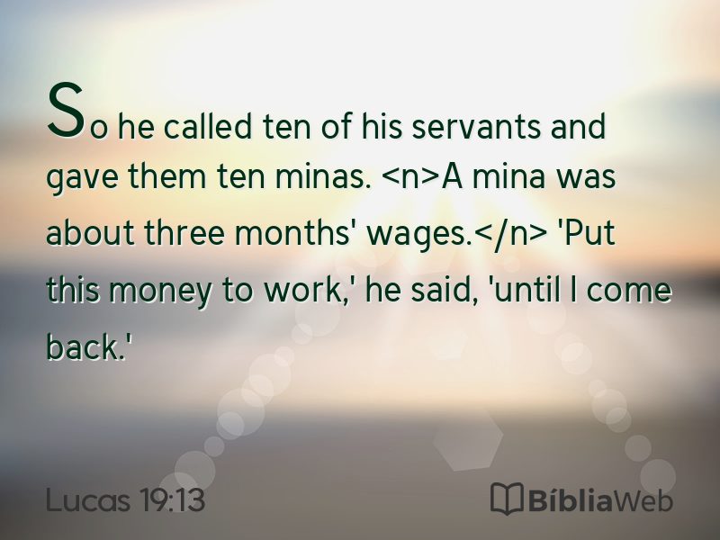 Lucas 19:13 em imagem para compartilhar