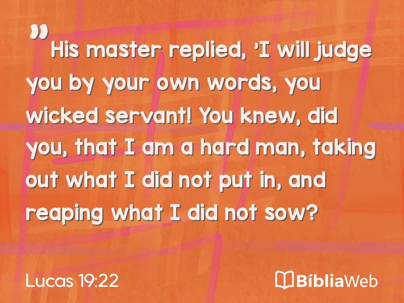 Lucas 19:22 em imagem para compartilhar