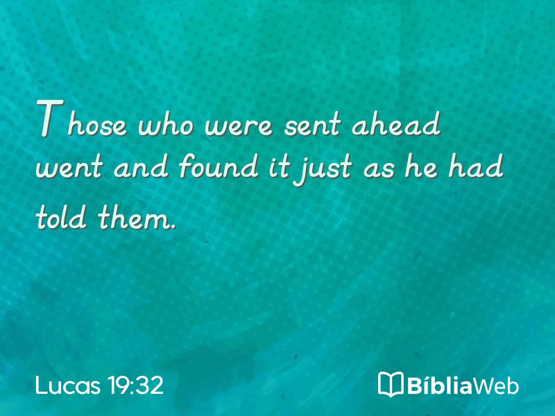 Lucas 19:32 em imagem para compartilhar
