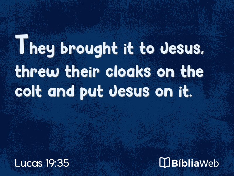 Lucas 19:35 em imagem para compartilhar