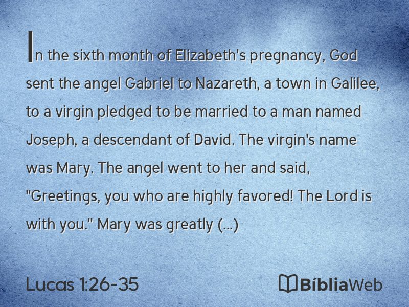 Lucas 1:26-35 em imagem para compartilhar