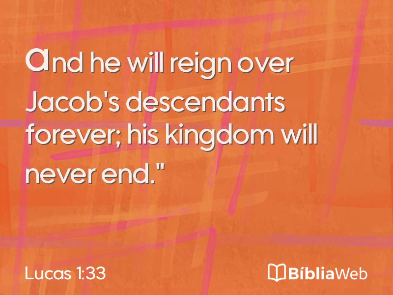 Lucas 1:33 em imagem para compartilhar