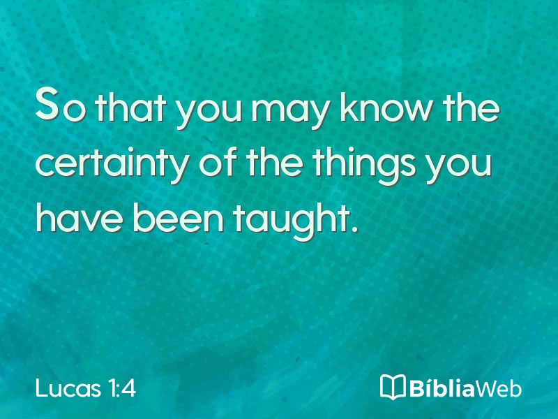 Lucas 1:4 em imagem para compartilhar