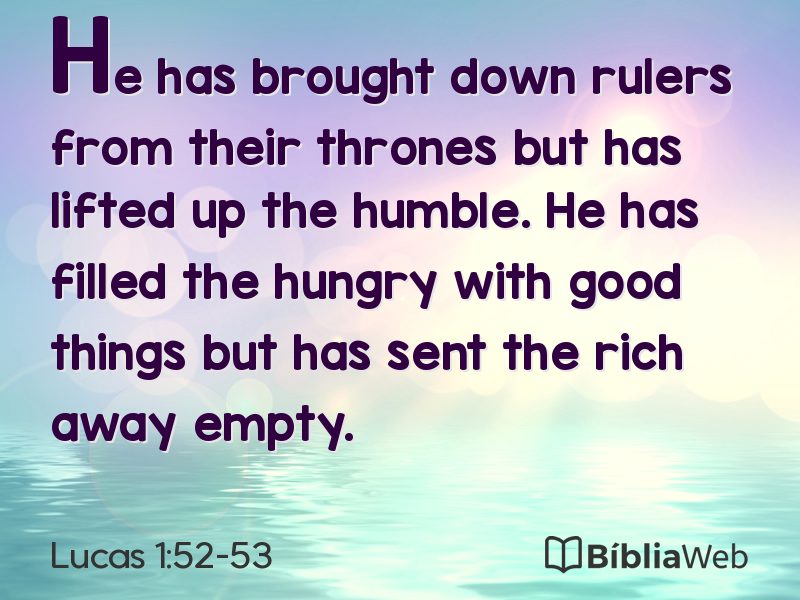 Lucas 1:52-53 em imagem para compartilhar