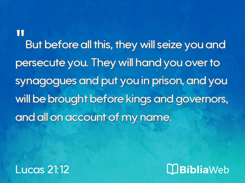 Lucas 21:12 em imagem para compartilhar
