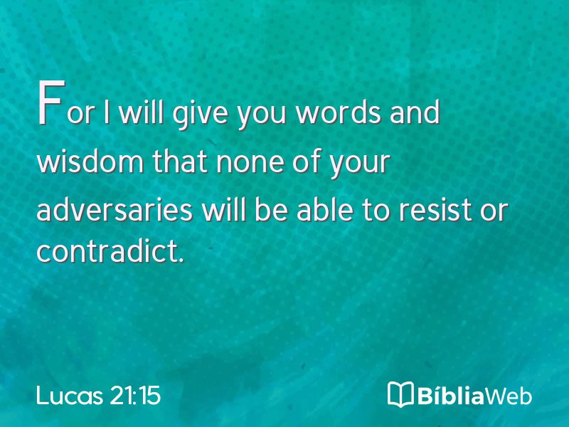 Lucas 21:15 em imagem para compartilhar