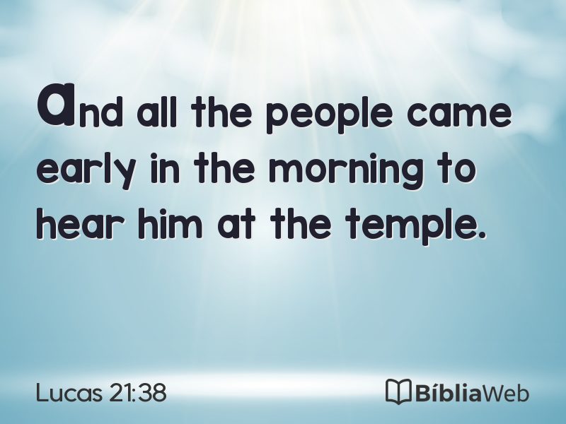 Lucas 21:38 em imagem para compartilhar