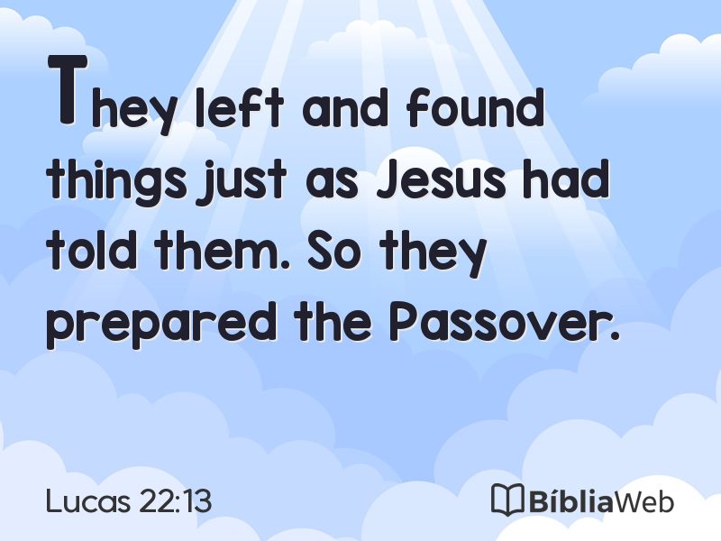 Lucas 22:13 em imagem para compartilhar