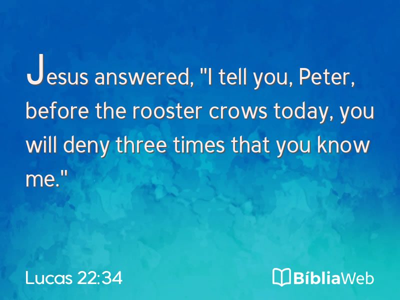 Lucas 22:34 em imagem para compartilhar
