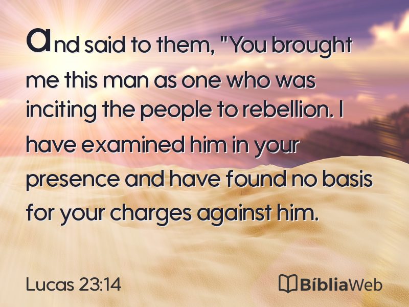 Lucas 23:14 em imagem para compartilhar