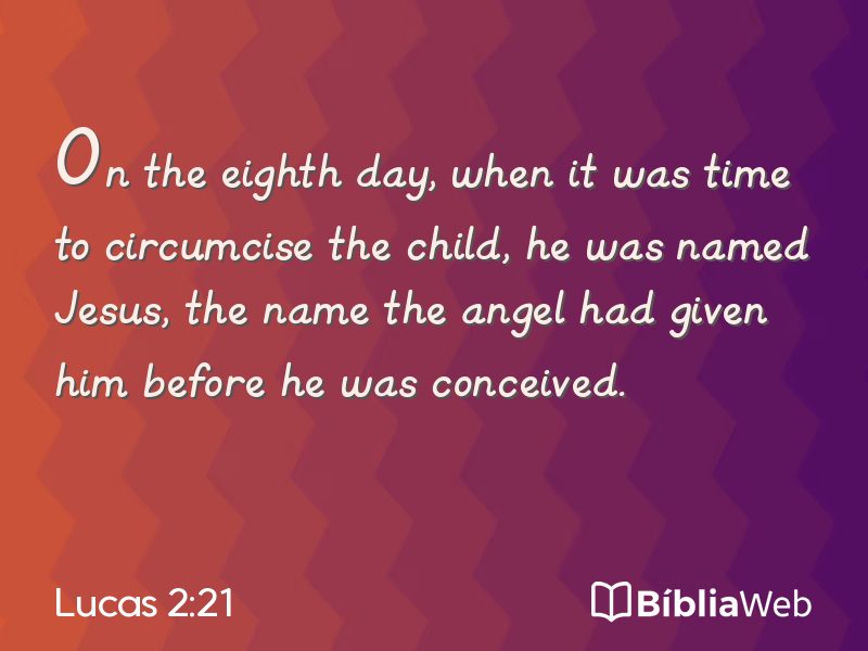 Lucas 2:21 em imagem para compartilhar