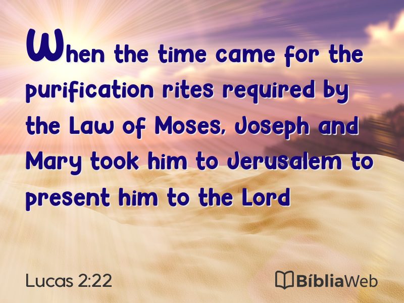 Lucas 2:22 em imagem para compartilhar