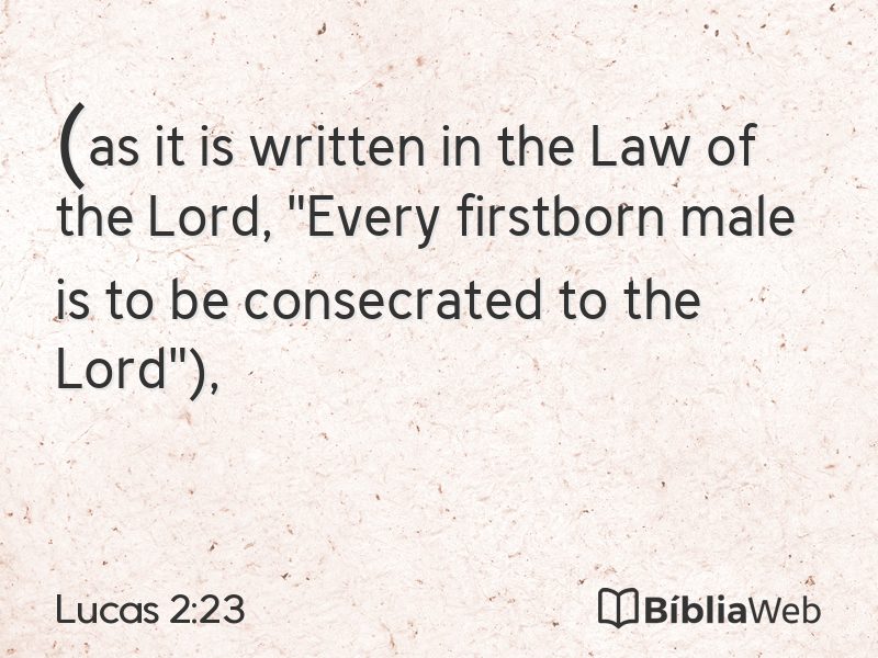 Lucas 2:23 em imagem para compartilhar