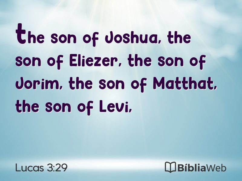 Lucas 3:29 em imagem para compartilhar