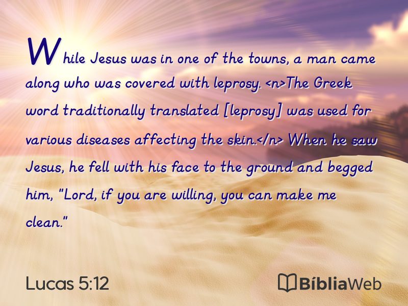 Lucas 5:12 em imagem para compartilhar