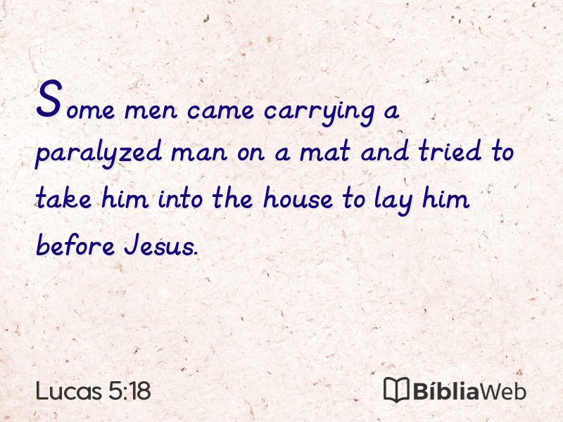Lucas 5:18 em imagem para compartilhar