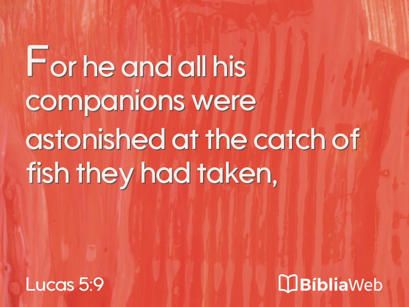 Lucas 5:9 em imagem para compartilhar