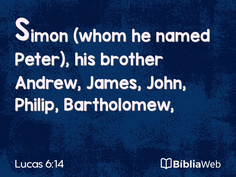 Lucas 6:14 em imagem para compartilhar