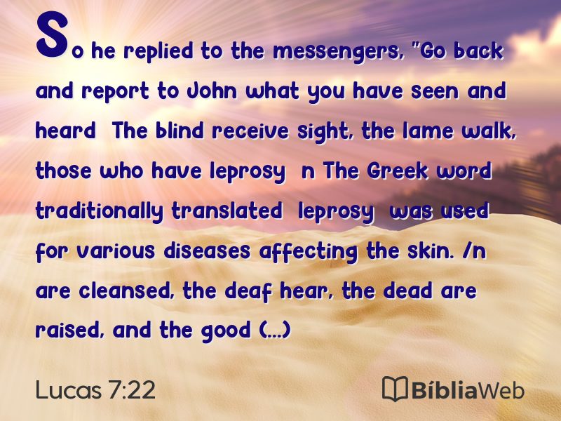 Lucas 7:22 em imagem para compartilhar