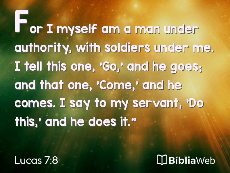Lucas 7:8 em imagem para compartilhar