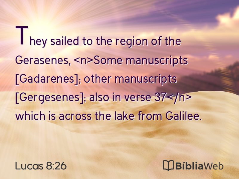 Lucas 8:26 em imagem para compartilhar