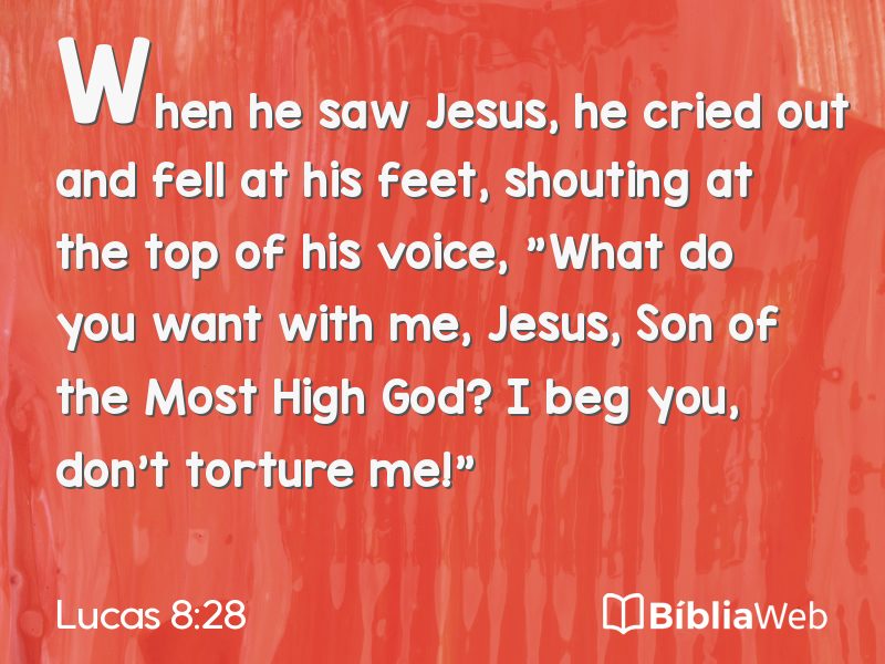 Lucas 8:28 em imagem para compartilhar
