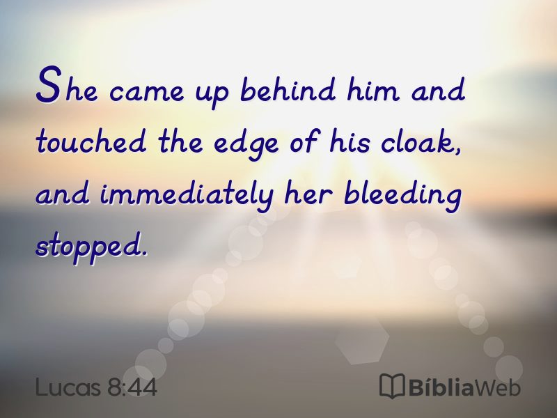 Lucas 8:44 em imagem para compartilhar