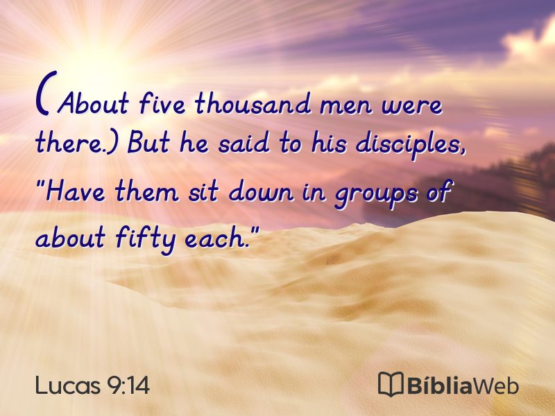 Lucas 9:14 em imagem para compartilhar