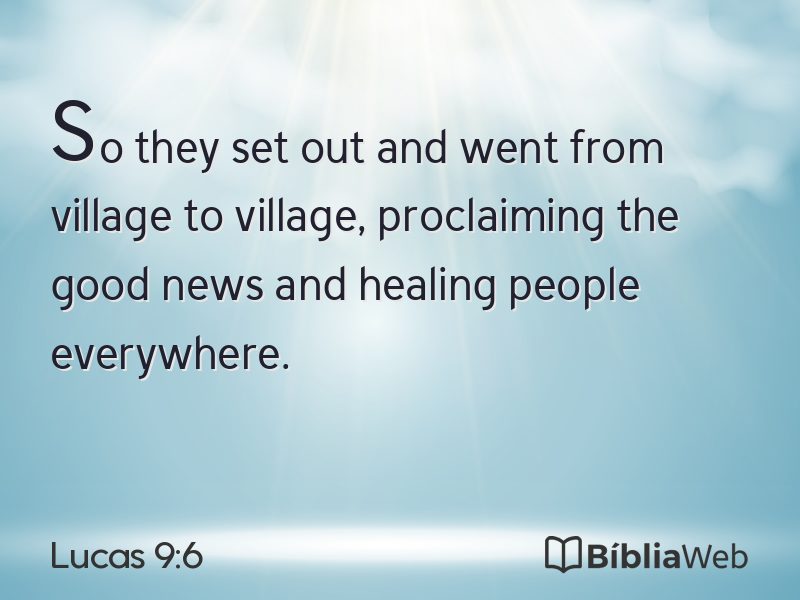 Lucas 9:6 em imagem para compartilhar