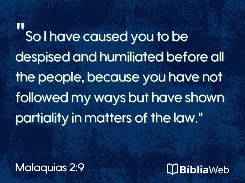 Malaquias 2:9 em imagem para compartilhar